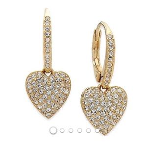 Eliot Danori Pavé Heart Drop Earrings